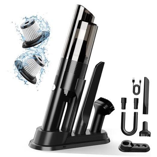 Handheld Vacuum Cordless, Portable Car Vacuum with 2-Speed, 10KPA Black