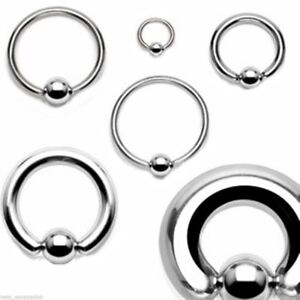 Captive Nipple Ring Heavy 12 Gauge 1/2" Acrylic Clear 6mm Ball Body Jewelry