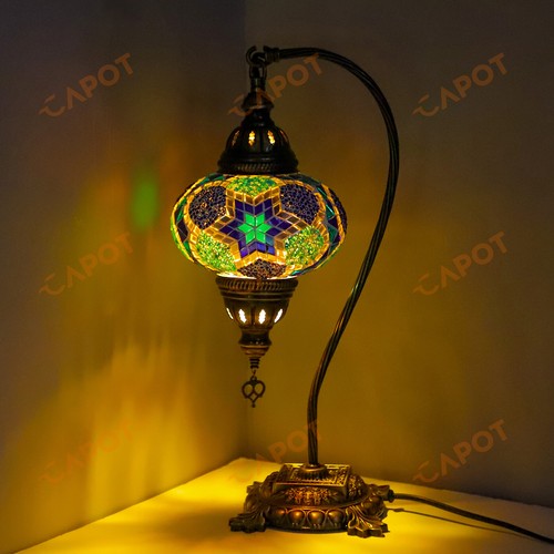 Acheter Lampe De Table Turque Dans Mosaïque En Violette 35 Cm