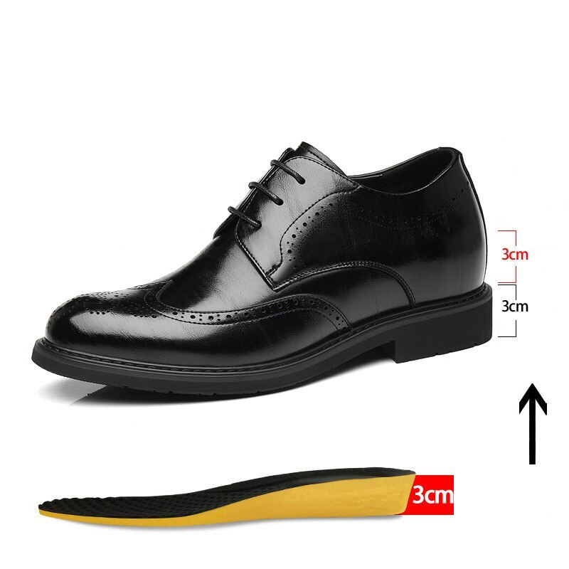 SAOLA Scarpa Uomo Wed 6CM Uomo Pelle Business Oxford Altezza 8CM Uomo Scarpa Moda