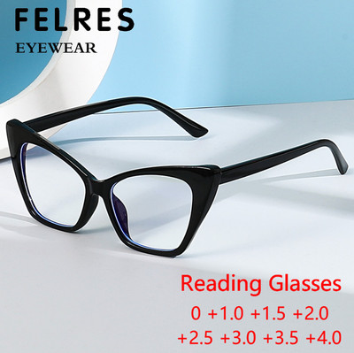 Women Cat Eye Reading Glasses Classic Fashion Anti Blue Light Presbyopic Readers