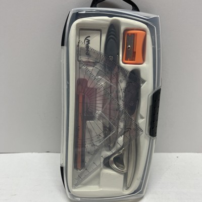 Maped 9 piece Study Set  2 Metal Compass Set Protractor Eraser Sharpener, access