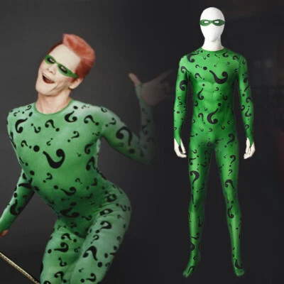 HANDMADE Batman Gotham Knight Riddler Jumpsuit Cosplay Superhero Bodysuit Zentai Costume