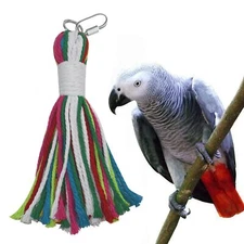 Pet Bird Parrot Colorful Cotton Rope Bite Chew Cage Hanging Toys for Cockatie...