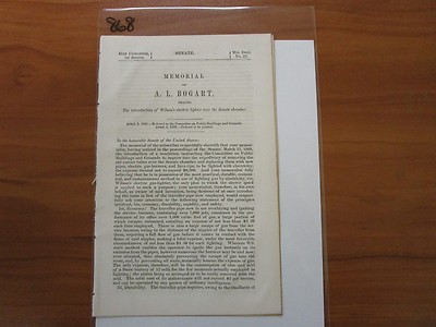 Gov Report 1869 Wilson's Electric Gas Lighter Added to the Senate Chamber #868