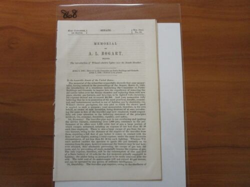 Encendedor de gas eléctrico Wilson's Report 1869 agregado a la Cámara del Senado #868 - Imagen 1 de 2