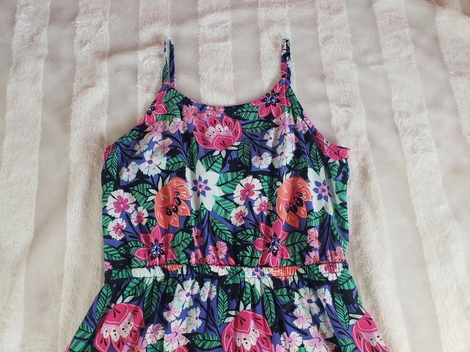 Niñas GYMBOREE Jungle Brights Bahama Bloom Tropical Floral Vestido Atado Atrás 10 Foto 4 de 4
