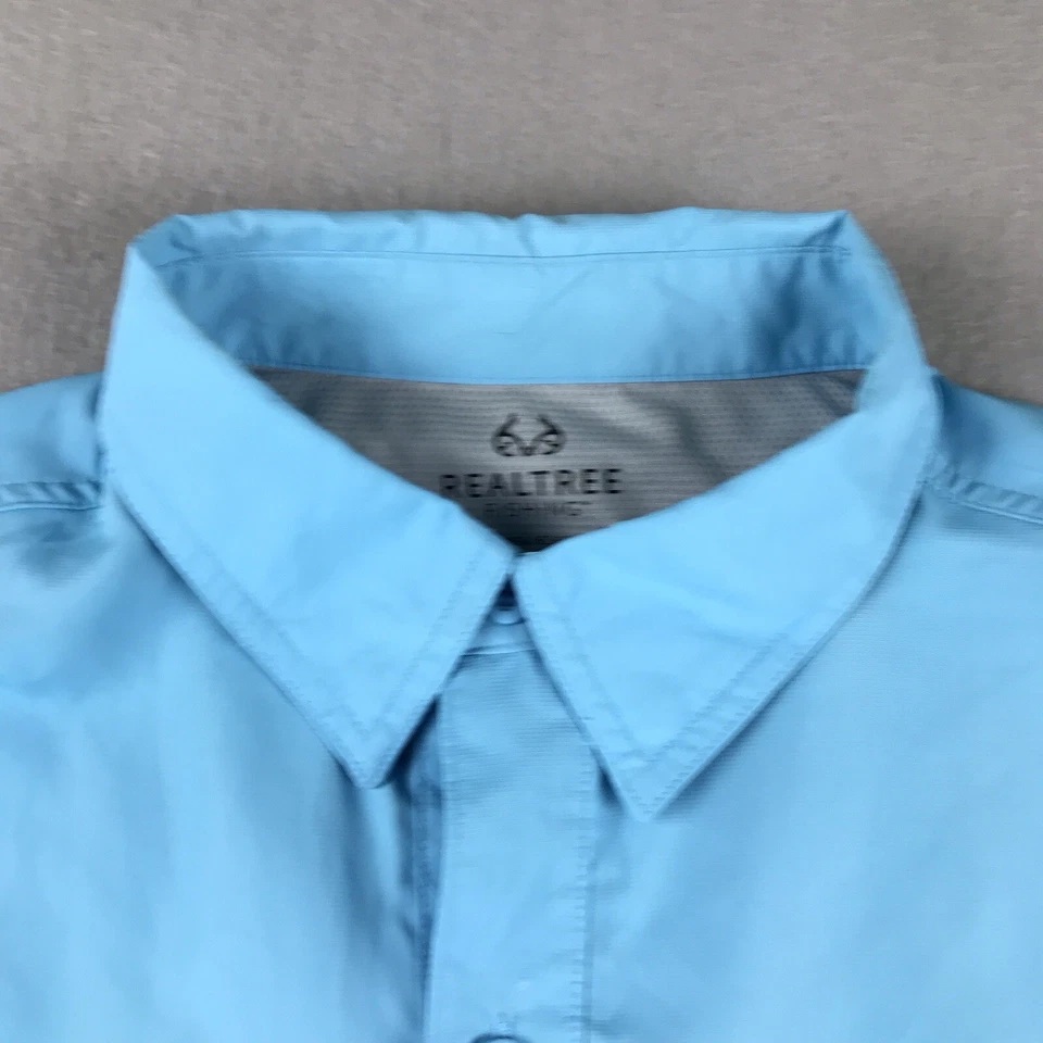 RealTree Shirt Mens Large Blue Performance Fishing Button Up Short Sleeves - Image 2 of 4