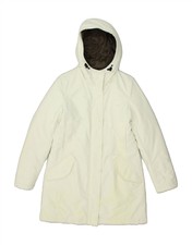 Aspesi Womens Hooded Padded Gilet Uk 14 Medium Yellow Nylon Bk00