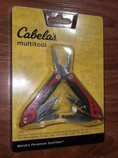 Cabela's Multitool Knife Pliers Screwdriver X2 Scissors Saw Bottle Opener ++ RED