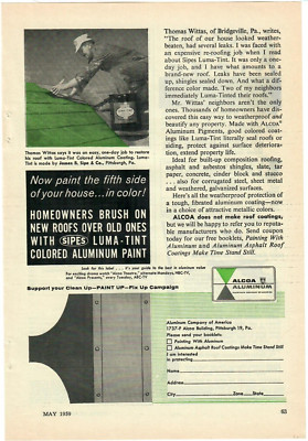 1959 Alcoa Vintage Print Ad Aluminum Company of America Sipes Luma-Tint Paint