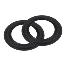 Rubber Speaker Foam Edge Surround Rings 3" 47mmx75mm Black 2 Pcs