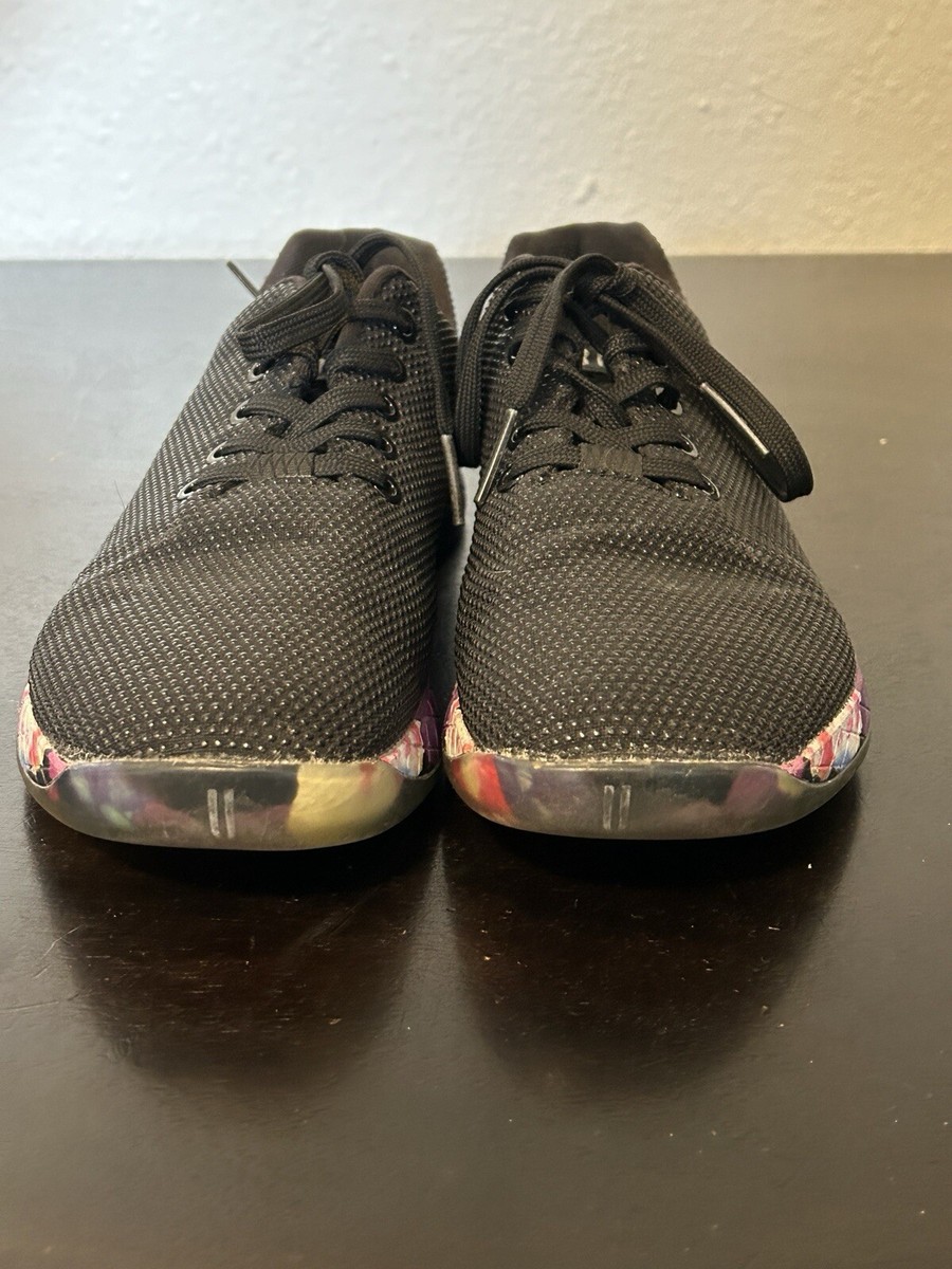 NOBULL Womens Size 9.5 Black Daisy Trainer CrossFit Superfabric