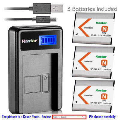 NP-BN1 BC-CSN Battery or LCD Charger for Sony Cyber-shot DSC-QX30 T99 T110 TF1