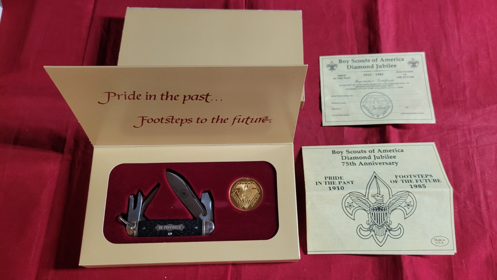 Boy Scout Limited Edition Diamond Jubilee Knife w/CoinNew York Knife