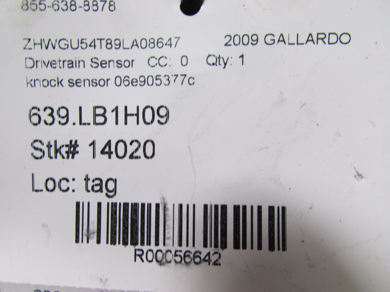 Lamborghini Gallardo Knock Sensor, Used, P/N 06E905377C