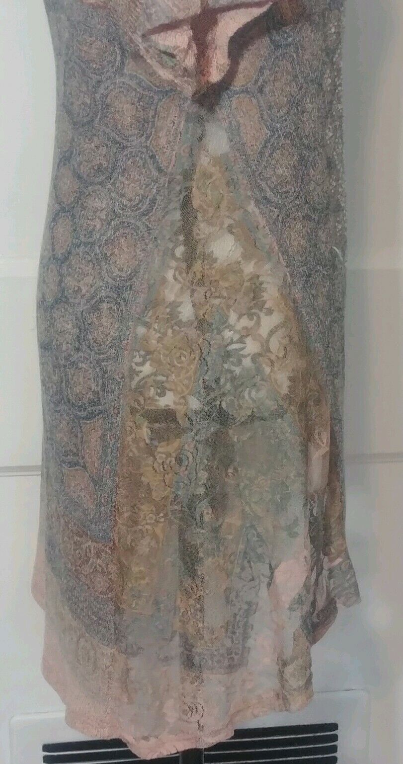 Be Vocal Pink Lace Floral Glitter Tunic Top Size … - image 9