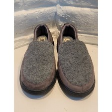 DeerFoam Men's L Pavement Gray Felted Closed-Back Slipper medium 9-10