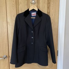 Black caldene hunt show jacket ladies Size 12 Equestrian Velvet Collar Horse