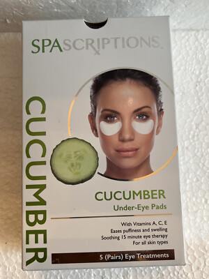 SPAscriptions Cucumber Under Eye Pads Vitamins A C E - 5 Pairs - Sealed Packages