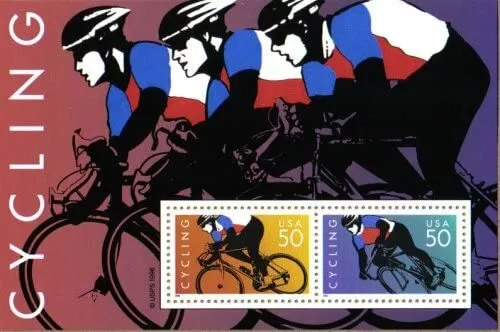 US 1996 SC 3119 Cycling Souvenir sheets two 50 cent