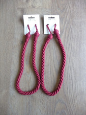 B&Q Pair of red twisted rope curtain tie backs BNWT (approx 24" long)