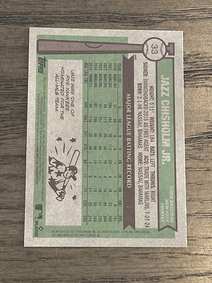 2025 Topps Heritage Image Variation Jazz Chisholm Jr. #33 New York