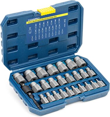 27pcs Screw Extractor Set Easy Out Bolt Extractor Kit With 3/8'' Inch Drive Hexhe