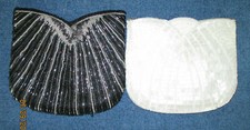 La Regale LTD Hand Made Black and White .Beaded Evening Purses Clutch Lot of 2