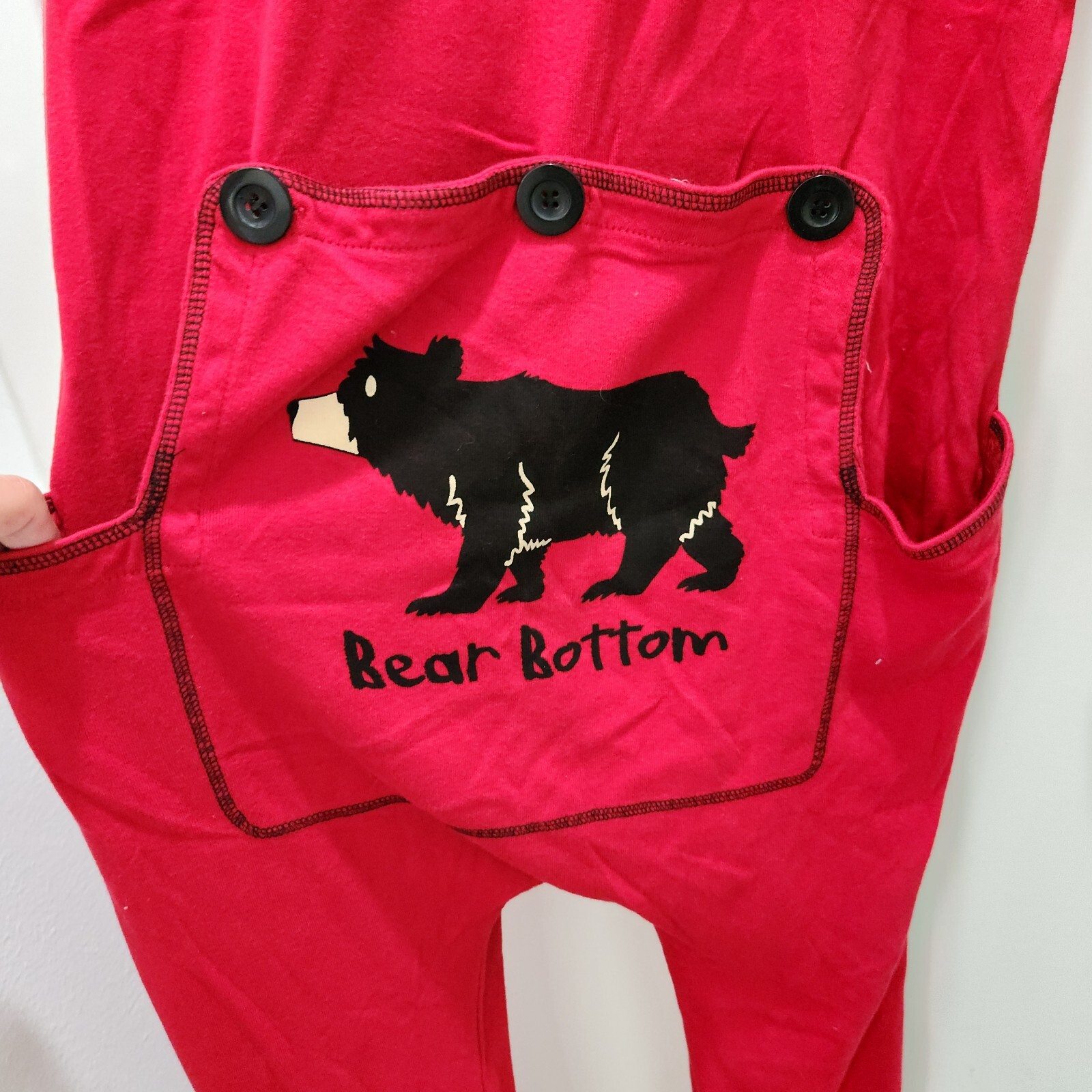 Lazy One Pajamas Mens Large One Piece Drop Seat Butt Flap Bear Bottom