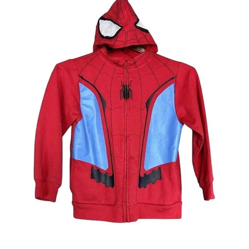 Marvel Spiderman Hoodie Boys S Full Zip Sweatshirt Jacket Warm Cozy Superhero - 第 1/8 張圖片