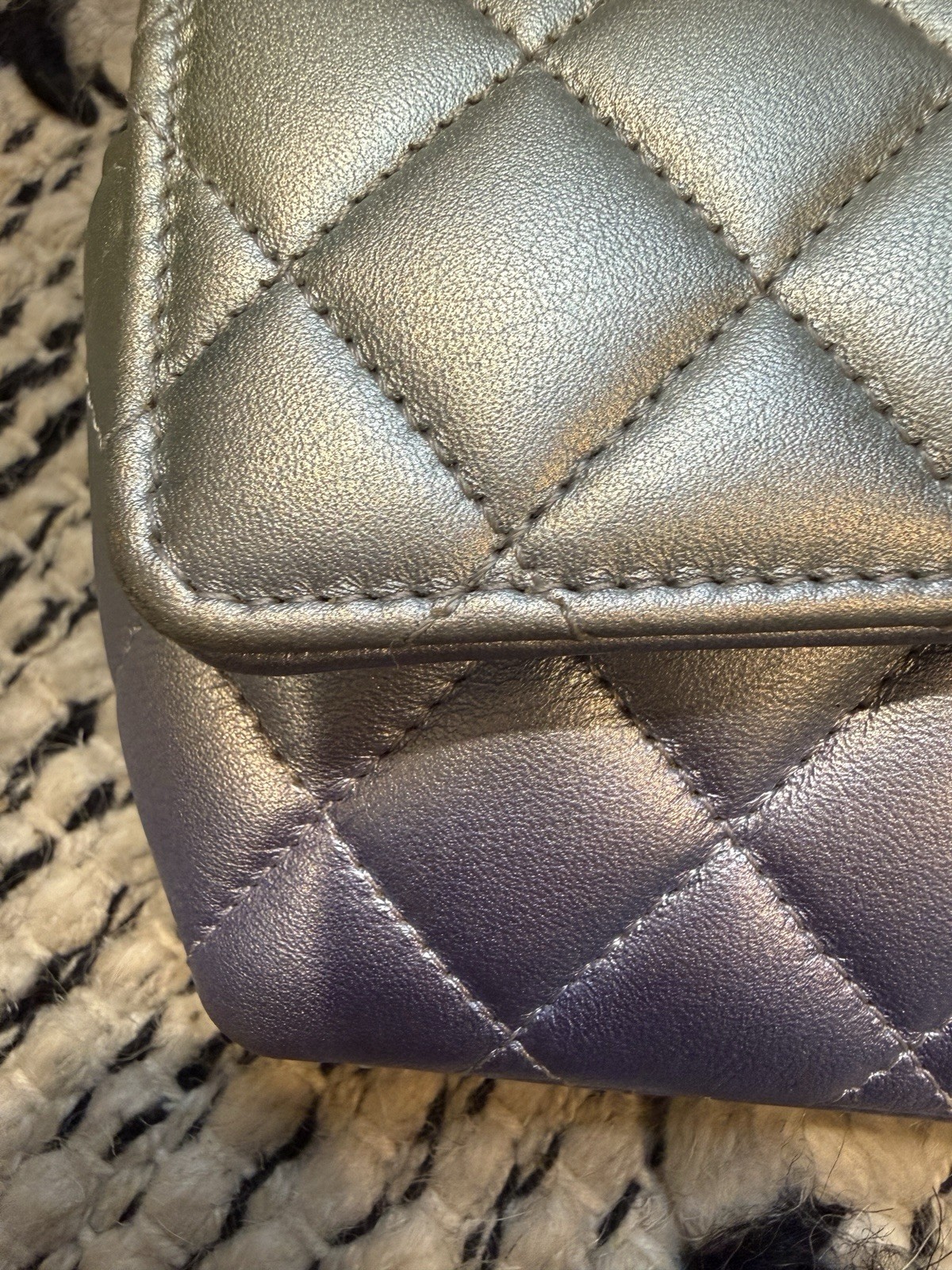 Chanel Iridescent Ombre Leather Rectangular Cross… - image 5