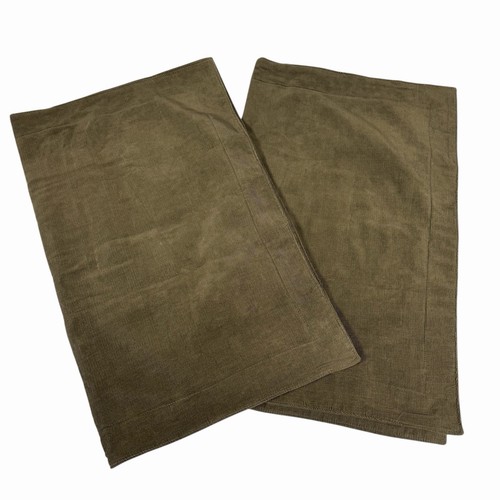 Vintage Ralph Lauren Corduroy Standard Olive Green Pillow Sham Set Of 2