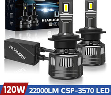 V45 H7 LED Headlight Bulbs 22000LM 120W High Low Beam Light White 6000K