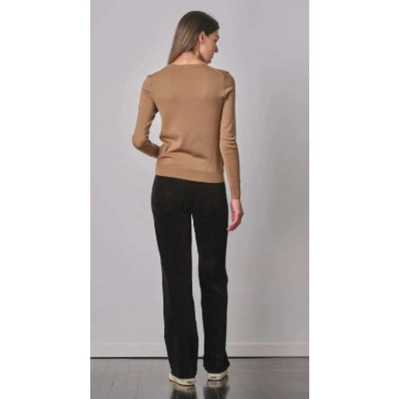 AVENUE MONTAIGNE Flavia Corduroy Wide-Leg Pants Women's 12 Black Pull On F1451 - Image 2 of 4