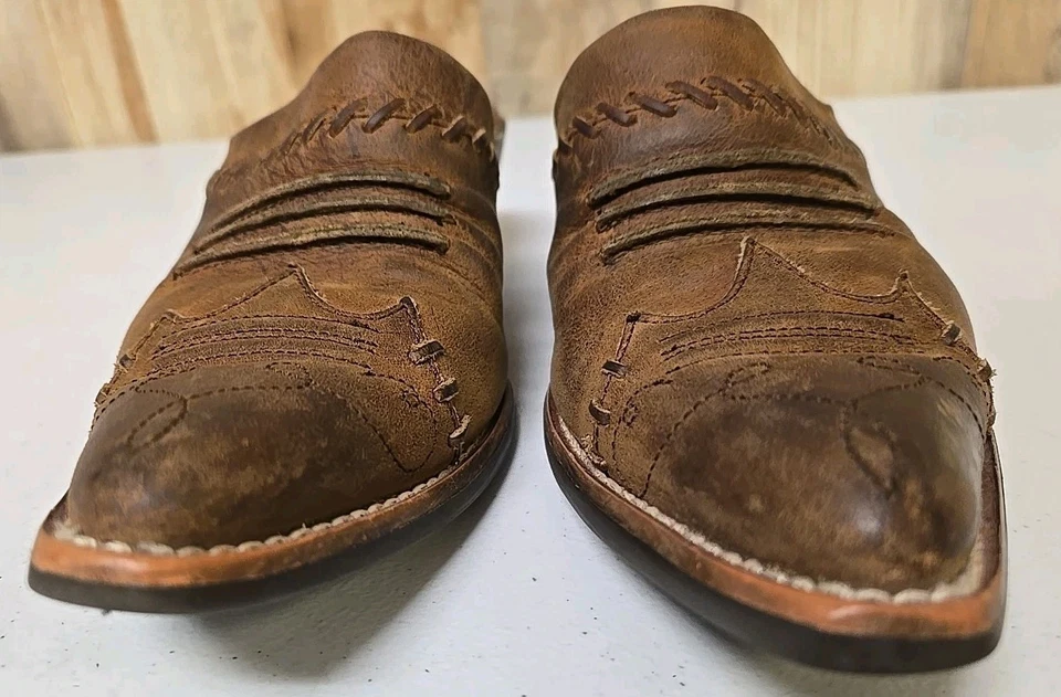 Ariat Western Mules Cowboy Pointed Toes Brown Slip-On Heel Women's 6B Boots - Image 2 of 4