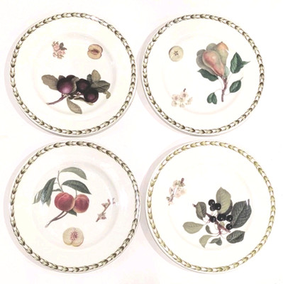 Queen's Fine Bone China Hookers Fruit  Royal Horticulture Society 4 side plates