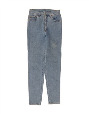 CASUCCI Womens High Waist Tapered Jeans W26 L30 Blue Cotton AM10