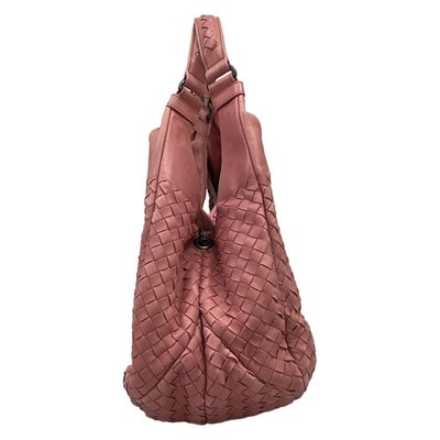 ロー BOTTEGA VENETA Medium Campana Bag 125787 Pink Leather Handbag | eBay