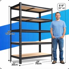 Heavy Duty 5 Tier 2000Lbs Metal Shelving Units  60"H Freestanding Matte Adjusta