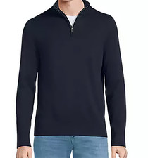 Lands End Men Quarter Zip Sweater size L