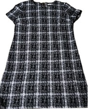 🔥 Calvin Klein Black and White Checkered Mini Dress Size 14 Back Zip 36x20
