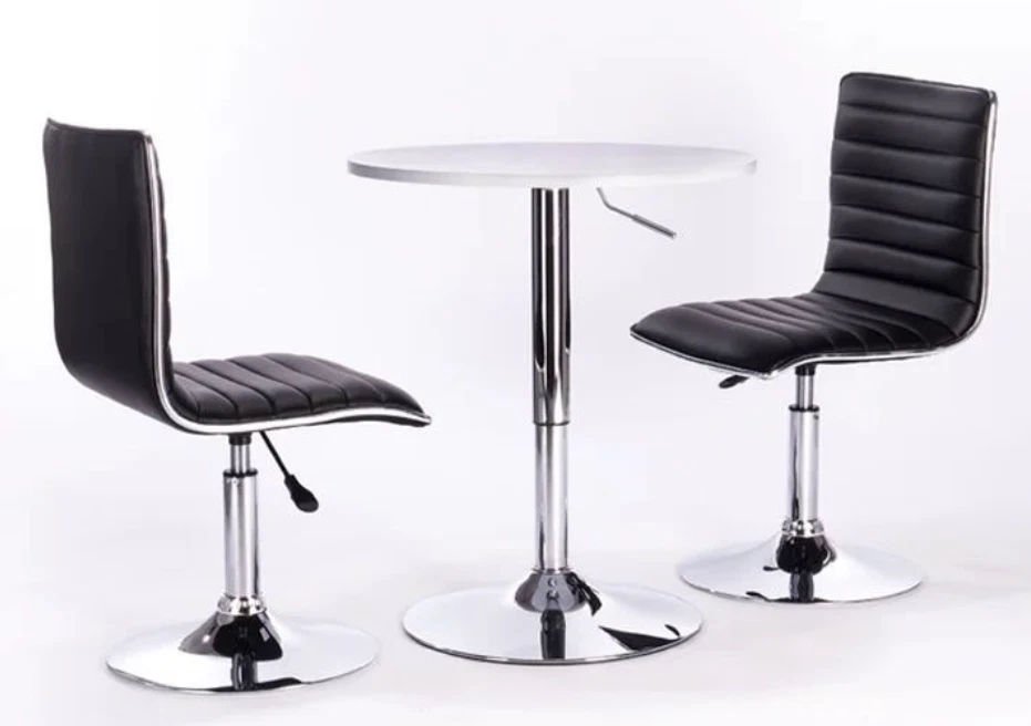 Design Guild Stools 2 Piece Set Armless Bar Stools, Black & White - Image 2 of 4