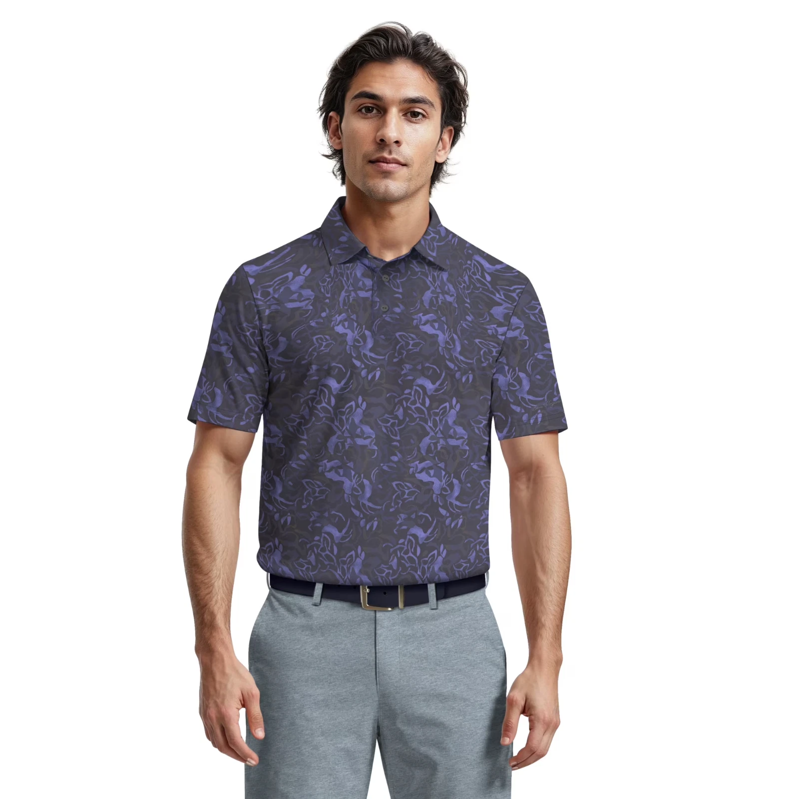 Ben Hogan Men's Performance Tropical SS Golf Polo, Navy Size L(36/38)