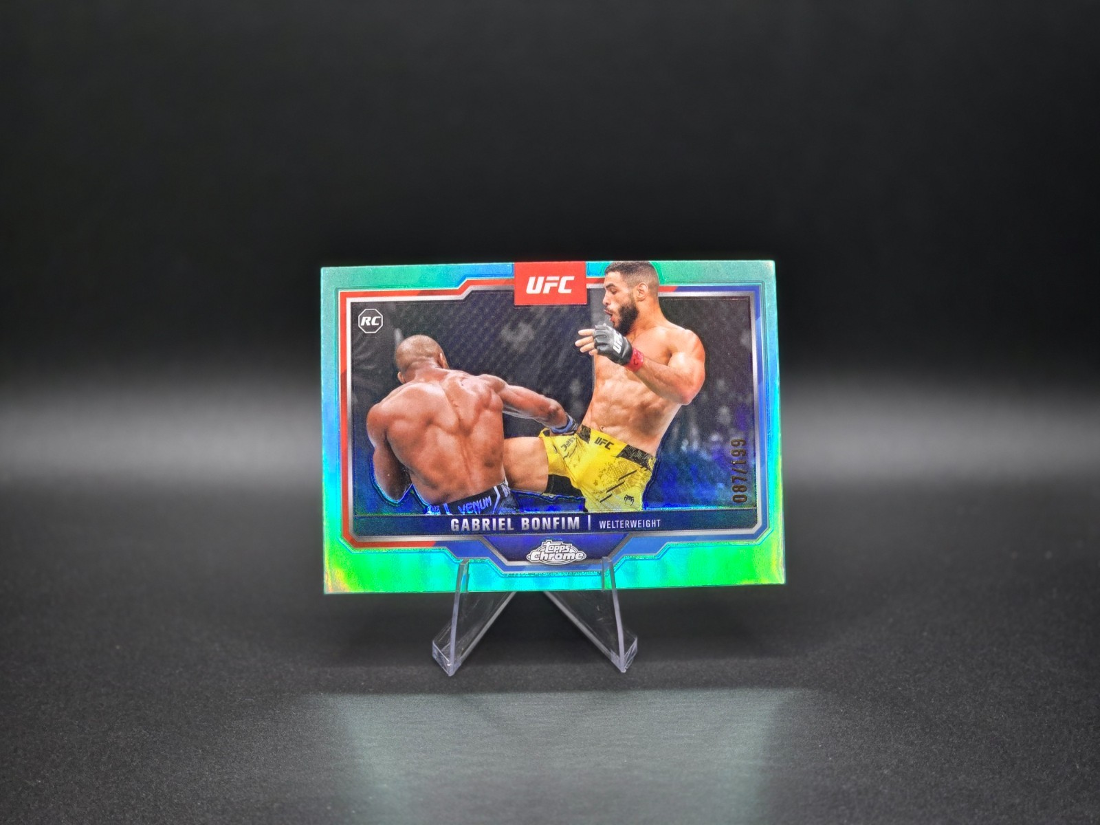 Gabriel Bonfim 2025 Topps Chrome UFC Aqua Refractor /199 #26 Rookie RC