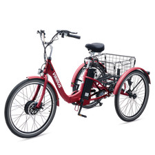 Secondhand 24" Adult Folding Electric Tricycle 350W 36V 13Ah Electric Trike Red