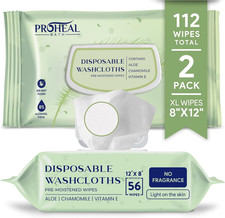 X Large Wet Wipes for Adults - 2 Packs of 56 112 Count Disposable Incontinence