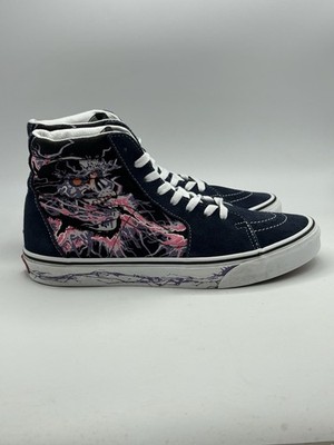 VANS High Top Skate Bag Unisex Woman s 10.5 Mens 9 Blue Glow Skull Pink