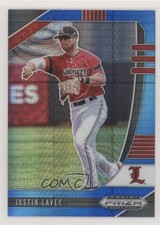2020 Panini Prizm Draft Picks Blue & Carolina Hyper Justin Lavey #PDP103 5p5