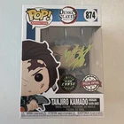 Funko Pop Tanjiro Kamado 874 Chase Demon Slayer Signed by Zach Aguilar JSA